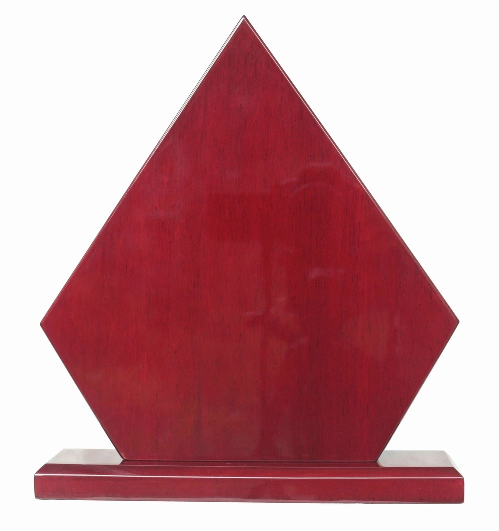 Africa Style Rosewood Piano Finish Pentagon Standing Award Plaque with Base