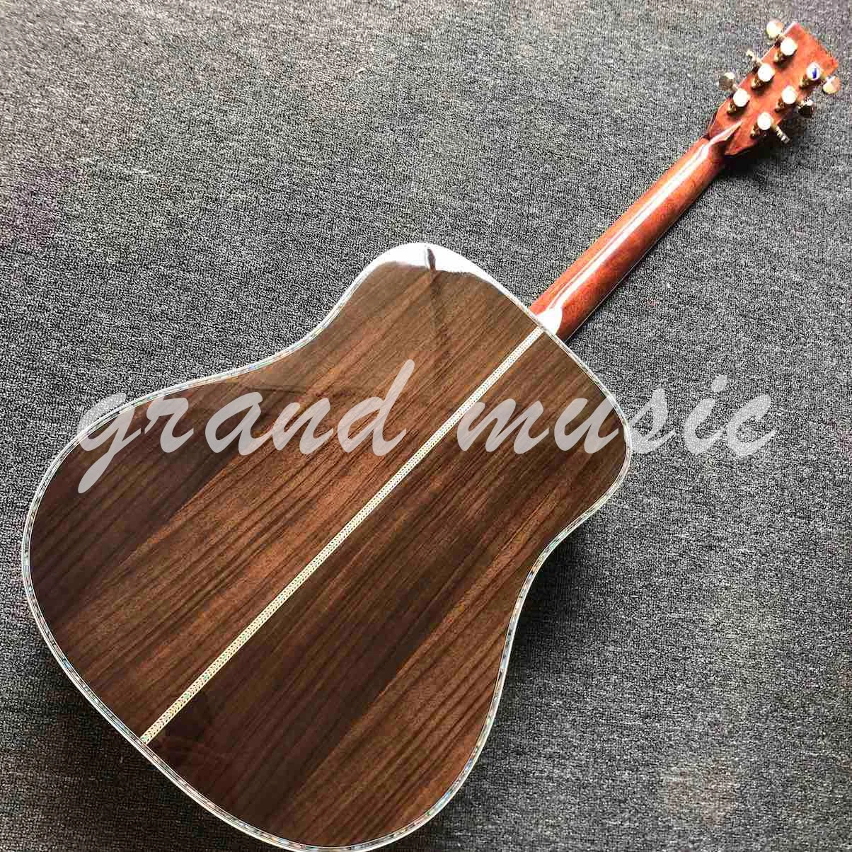 Diapasón de palisandro de guitarra acústica personalizada estilo D Cuerpo aceptar cualquier personalización de forma