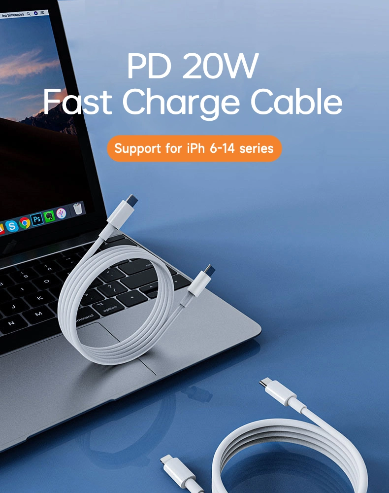 Cable PD tipo C para iPhone 13 12 PRO Xs Max xr MacBook 20W PD 3A Cargador rápido