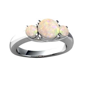 Guangzhou Supplier Three Opal Stone Ring