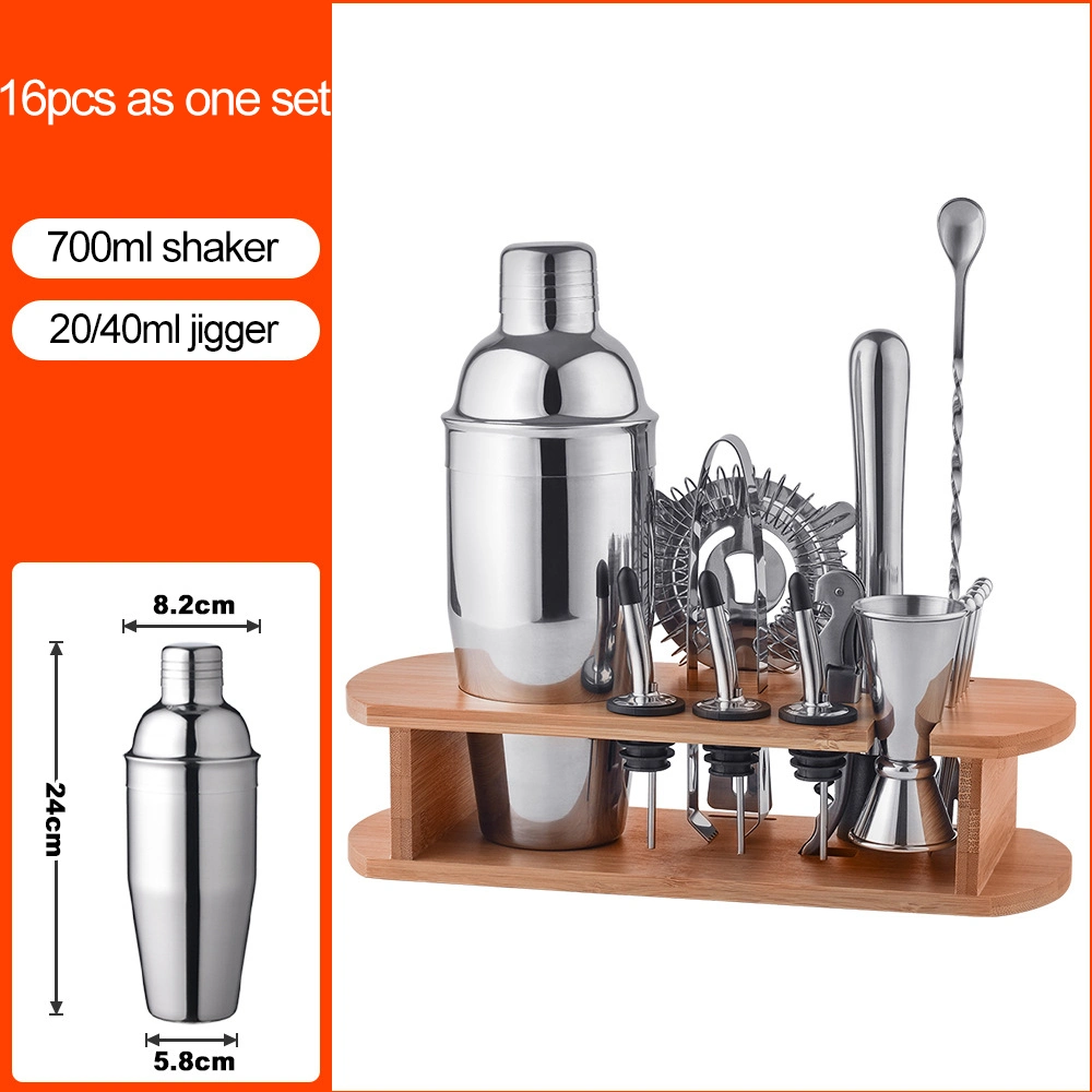 Boston Cocktail Shaker Set with Muddle Spoon Pourer for Bartender