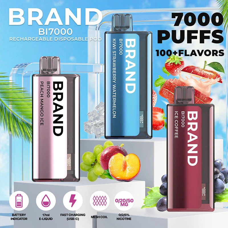 56 sabores regulares 7000 Original Puffs Vape descartável Caneta 2% 5% 850mAh Tipo C isqueiros recarregáveis Mini-e-	Amazônia maços de cigarros Electrónicos