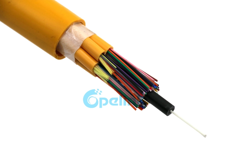 Cable de distribución de fibra óptica de la subunidad, cable de fibra óptica de cableado de interior multifibra, cable óptico monomodo de hasta 144 núcleos