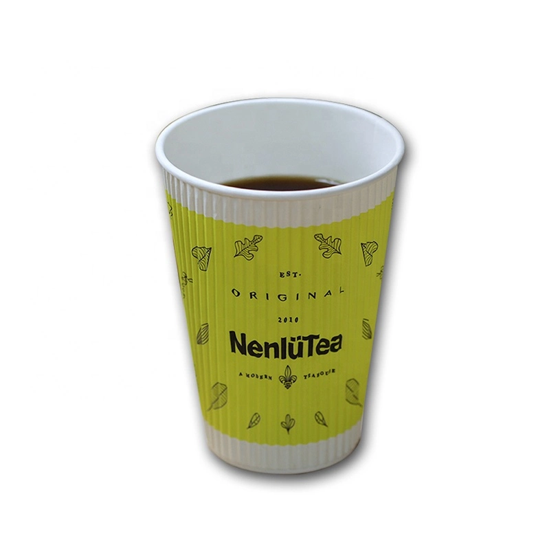 118ml Ripple Wall PE Pbs PLA Water-Based Coating Paper Mug for Juice Hot Drinking Tea Coffee Milk