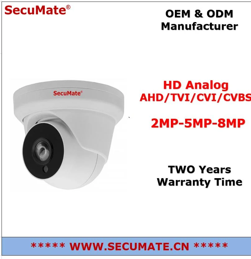 8MP Analog Tvi Ahd 30m IR Turret Dome CCTV Security Camera