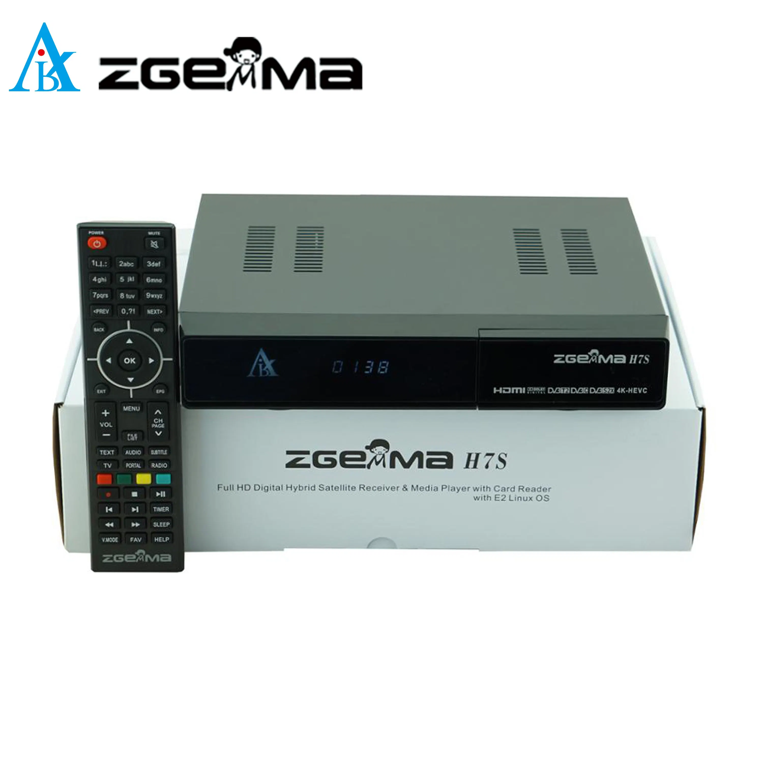 Zgemma H7s Satellite TV Receiver - Enigma2 Linux OS, 2*DVB-S2/S2X + DVB-T2/C Hybrid Tuner, UHD 4K Resolution TV Decoder