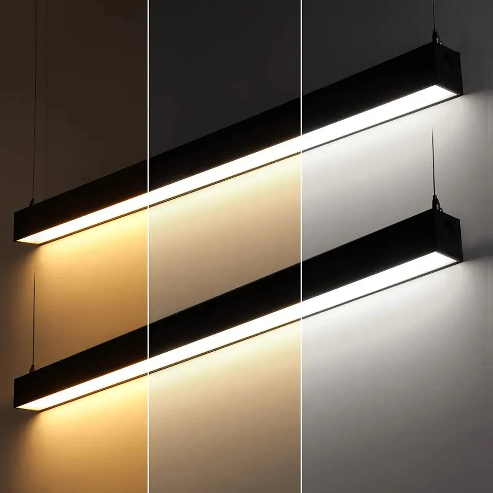 OEM Modern Linear Aluminum Black SMD Ceiling Hanging Lamp