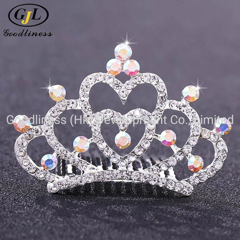 Shining Crystal Little Girls&prime; Mini Hair Combs Tiaras Crowns Fashion Hair Accessories