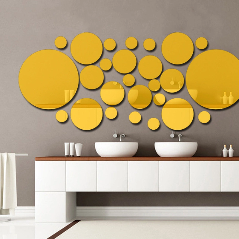 Geometric Circle Mirror Wall Sticker Removable Acrylic Mirror Wall Decoration for Home