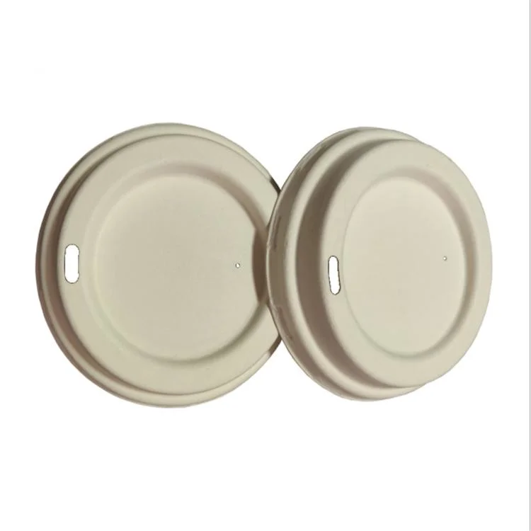 Wholesale/Supplier Dia 90 mm 10oz 12oz 16oz 100%Bio Hot Drinking Sugarcane Bagasse Coffee Cup Lid