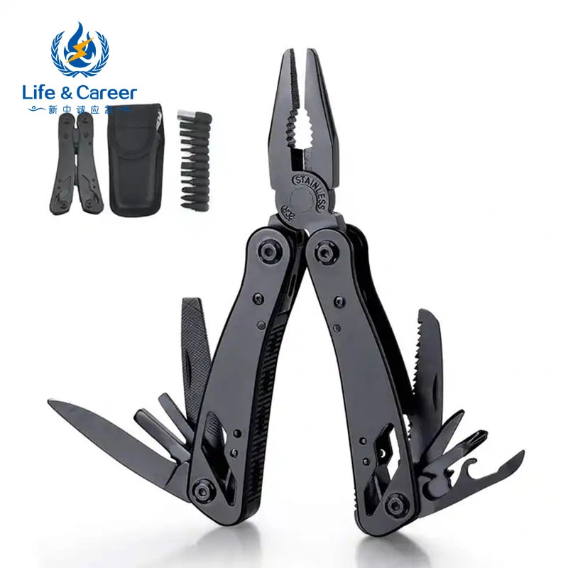 Camping Multitool Folding Plier Scissors Fishing Multi Tools Plier Screwdriver Bits Knife Multifunctional Survival Tool