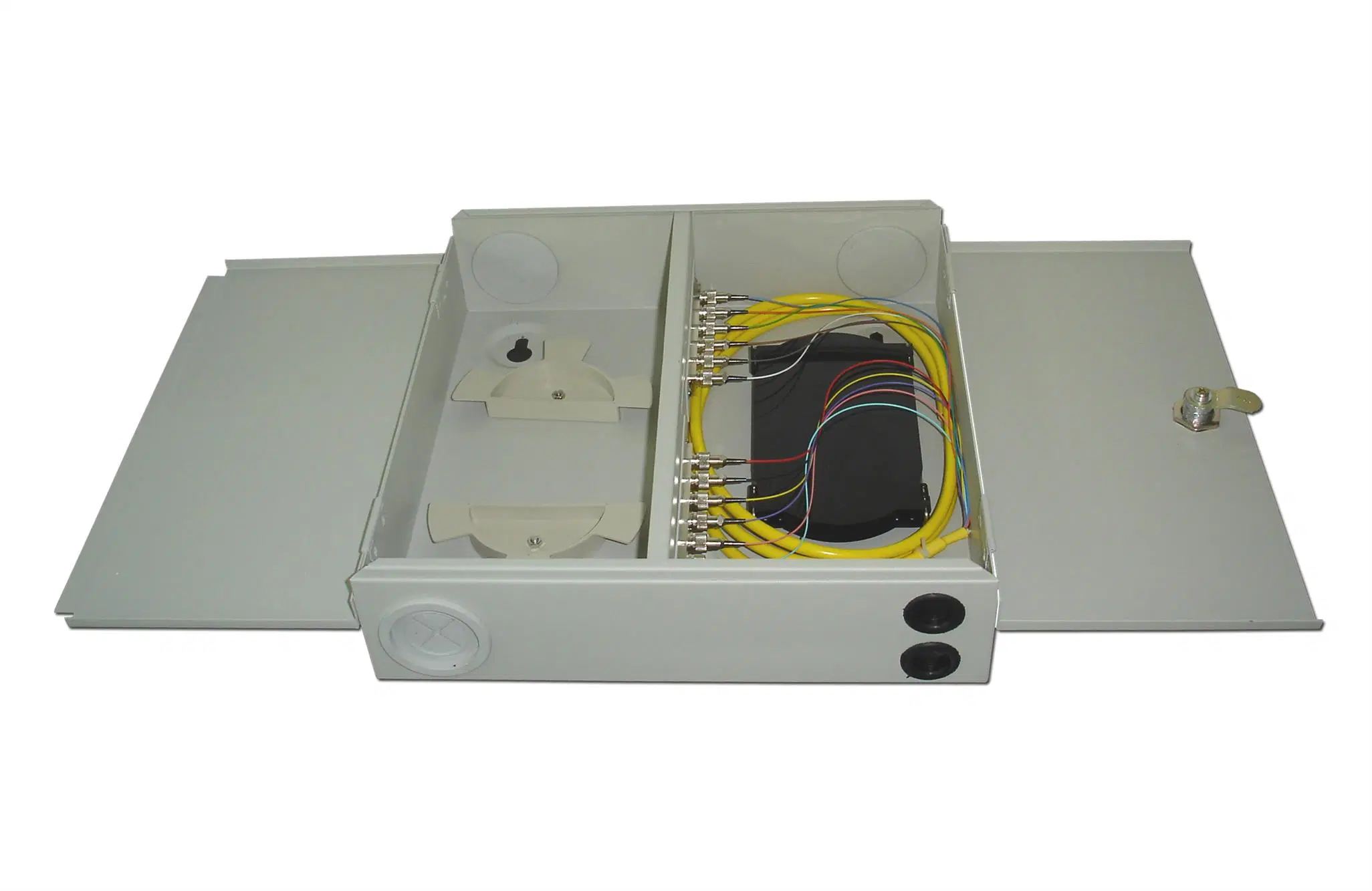 Indoor Wall Mounted 12 Cores Fiber Optic Distribution Box ODF