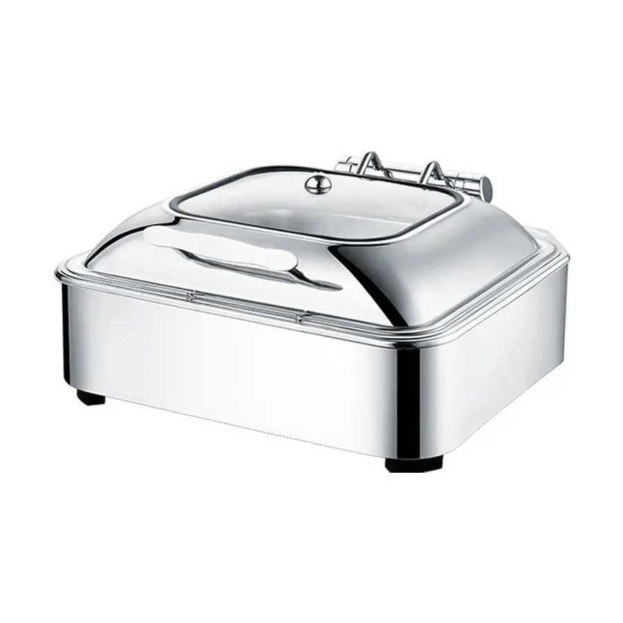 Roll Top Chafing Dish Stainless Steel Food Warmer Without Rack