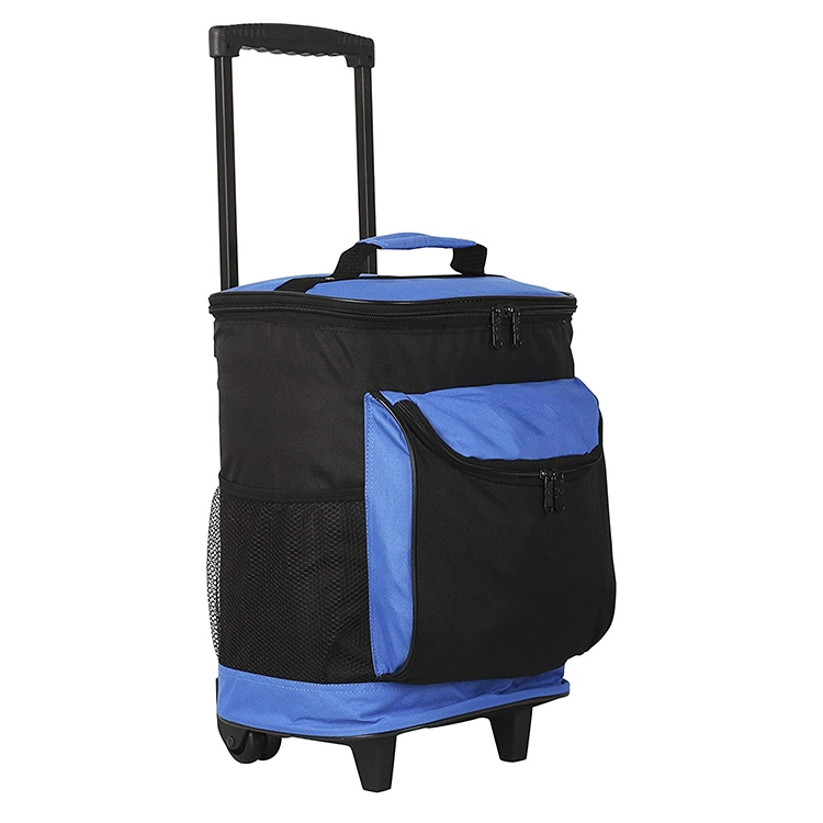 Rolling Cooler Bag with Thermal Insulation Picnic Trolley Cooler Bag with Wheels