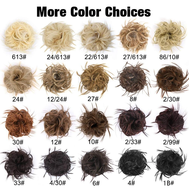 Synthetic Chignon Chaotisch Scrunchie Hair Bun Gerade Updo Farbe Haarteil