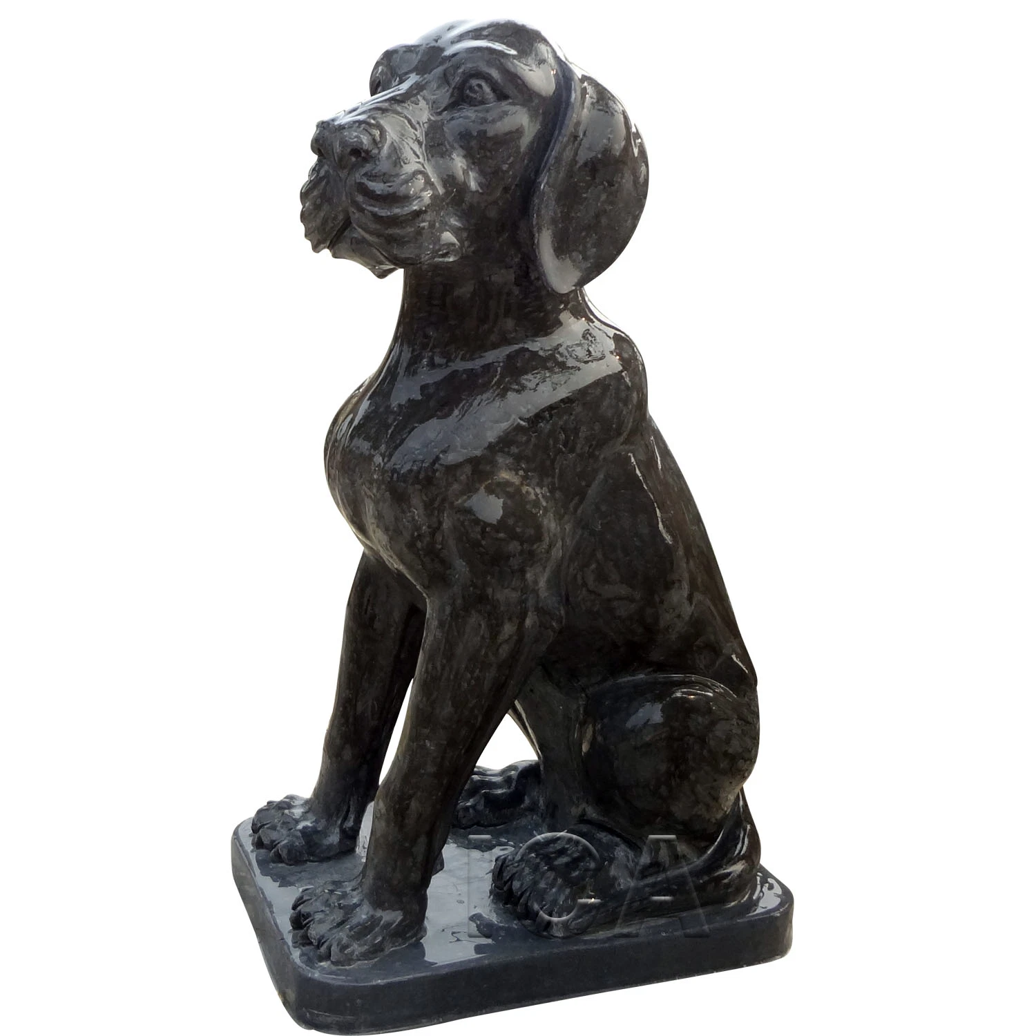 Charmant petit chien sculpture en pierre Statues pour jardin extérieur