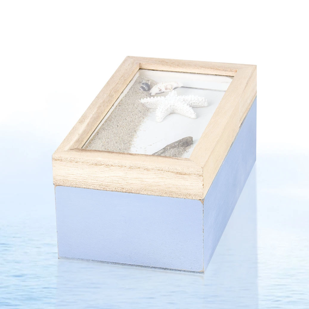 Modern Mediterranean Style Quicksand Decoration Tea Storage Box Table Crafts