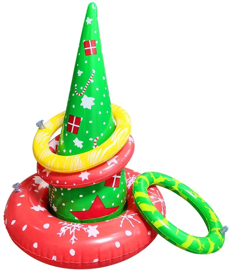 Cono de Helado duradera Toss Game Hat juguete Cono de tráfico de arrojar el anillo de árbol de fiesta de Navidad de juguetes inflables de PVC