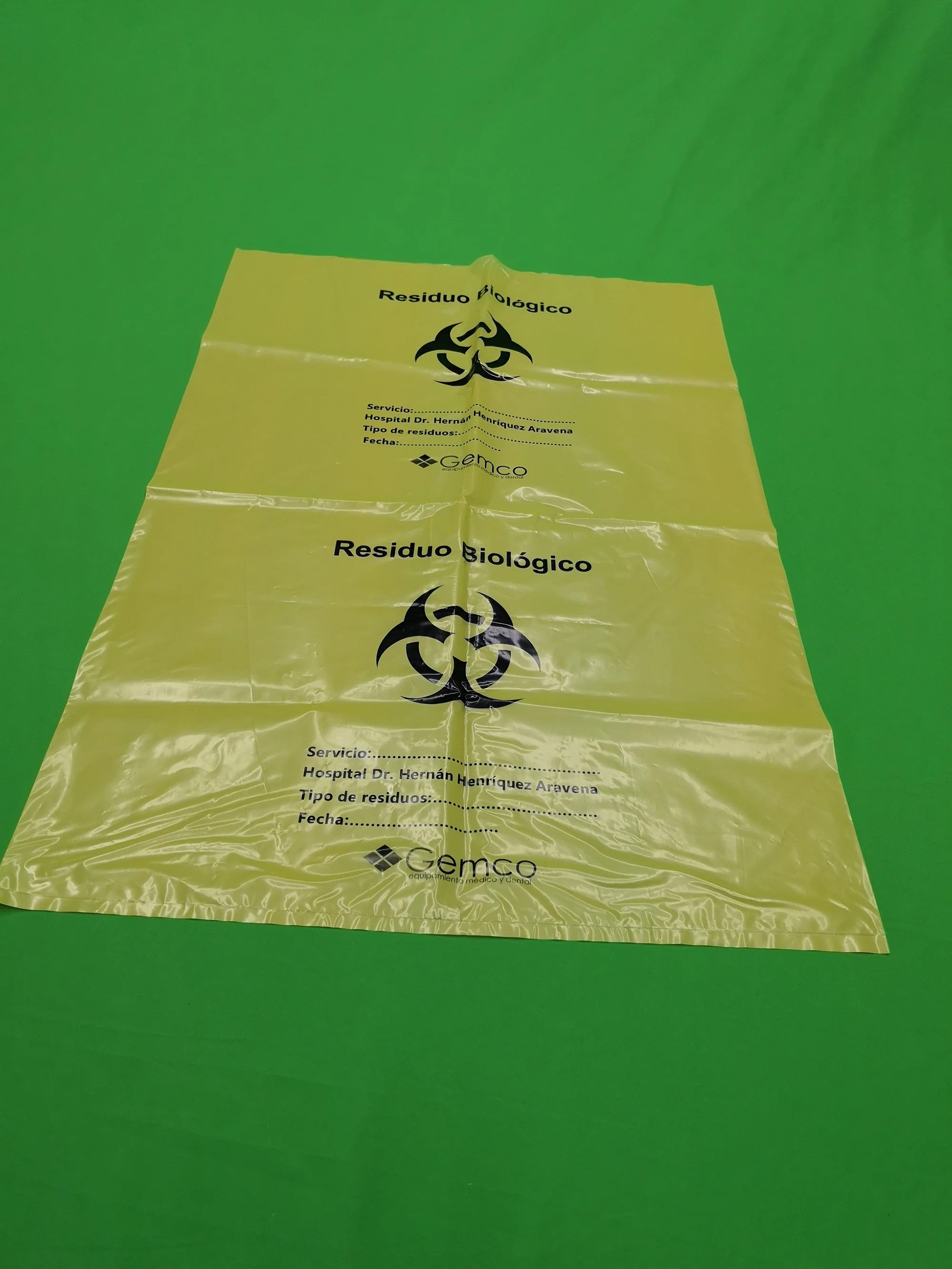 Yellow Bio Security Waste Bags, Bio Security Refuse Bags, One Side Printed