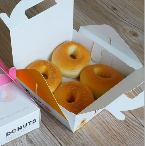 Wholesale/Supplier Customized Color Printing 4 PCS 6 PCS Donut Paper Package Print Egg Tart Pastry Cake Packing Custom Printed Donut Cardboard Boxes Baking Packaging