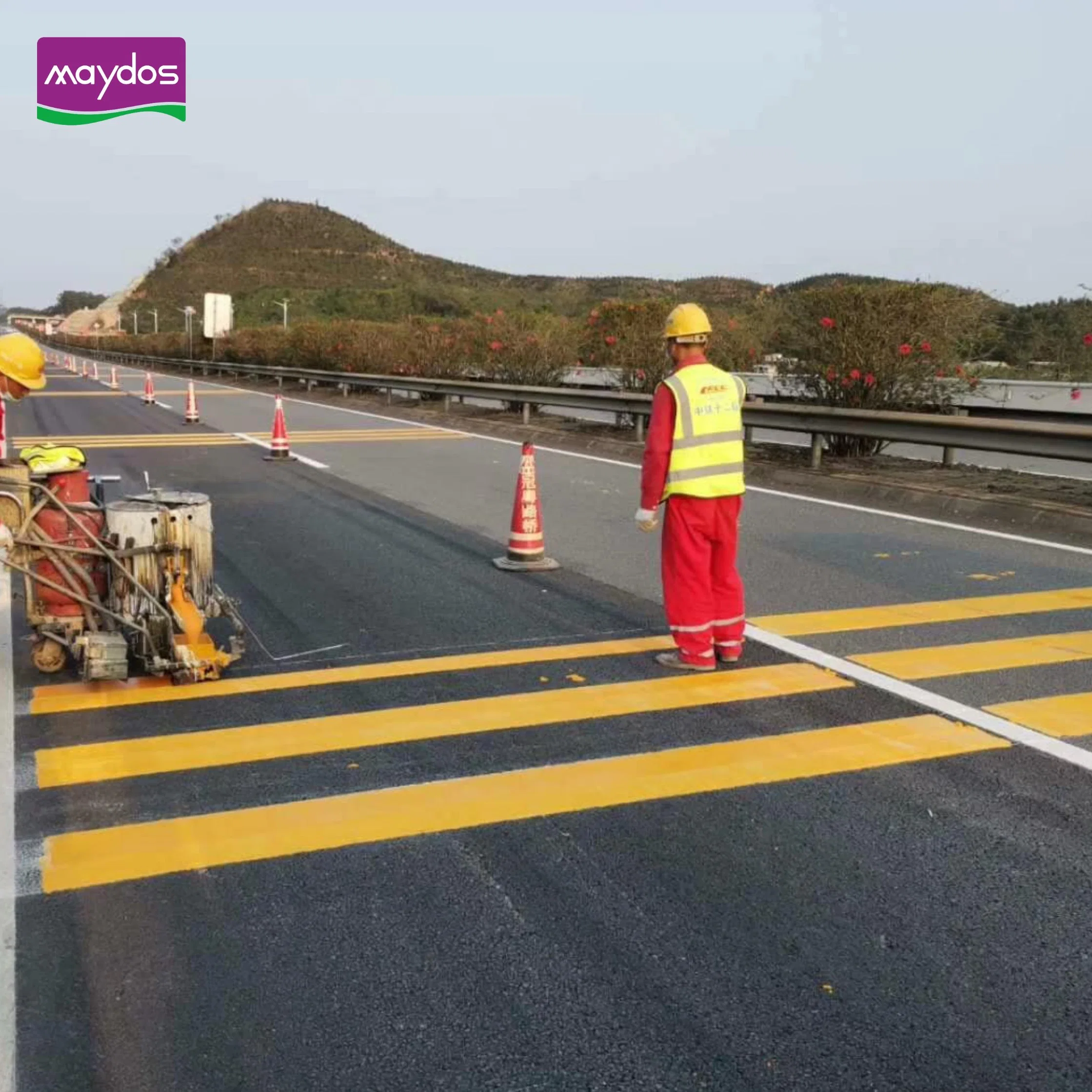 Flexibilidade de termoplásticos brilha no escuro a pintura de marcação rodoviária