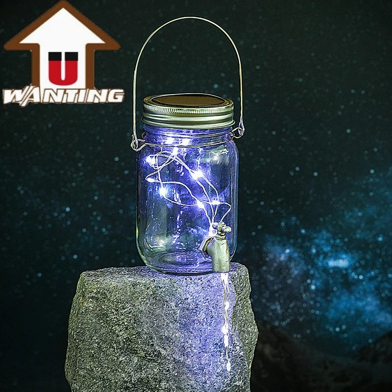 LED Mason Jar Light Outdoor Camping Ambient Lighting Waterproof Garden Home Lamp