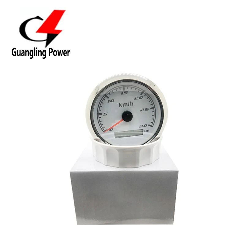 85mm Speedometer Gauge Pointer White Faceplate Digital Speed Meter Gauge 60km/H