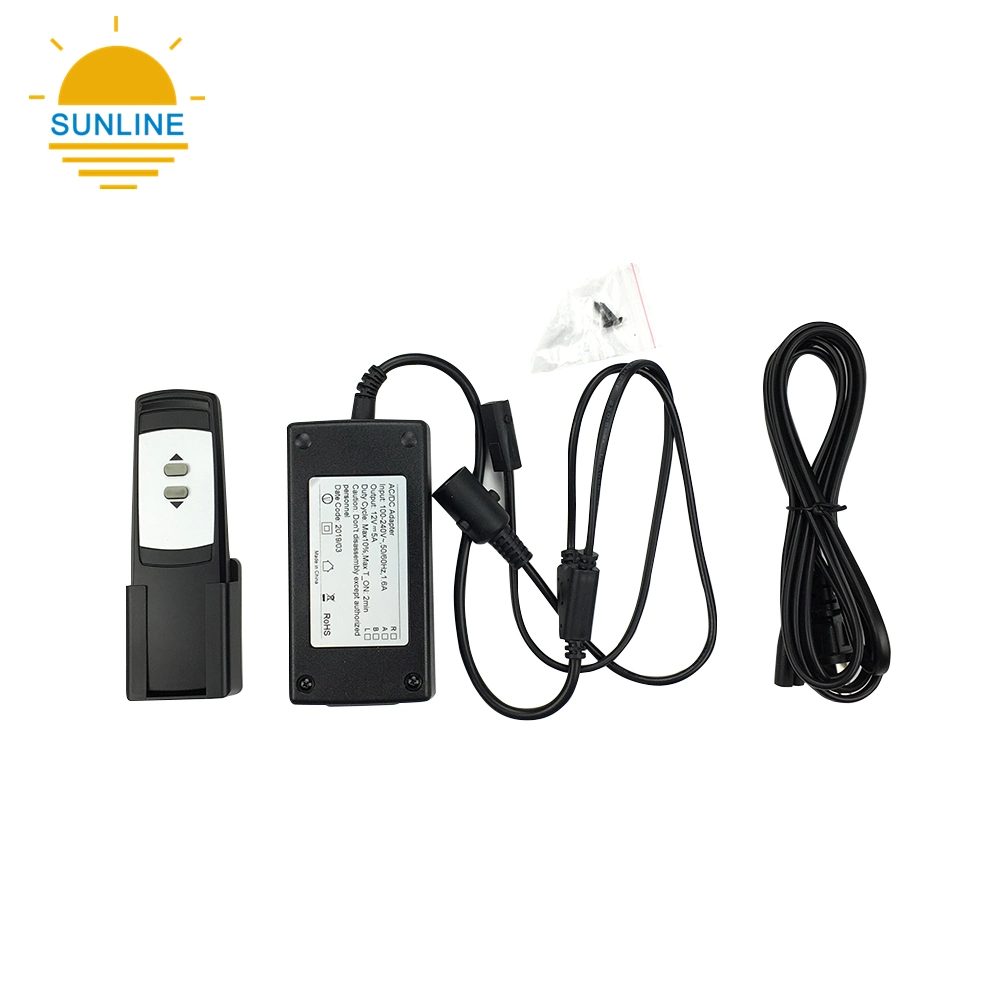 El ELM01-X 12V/24V carrera ajustable Control Remoto Inalámbrico actuador lineal Fuente de alimentación y cable de alimentación puede ser instalado