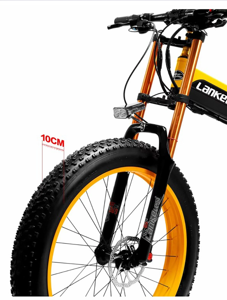 Bicicletas eléctricas da bateria de lítio 26 Polegadas Pneu Gordura Mountain Bike a dobragem