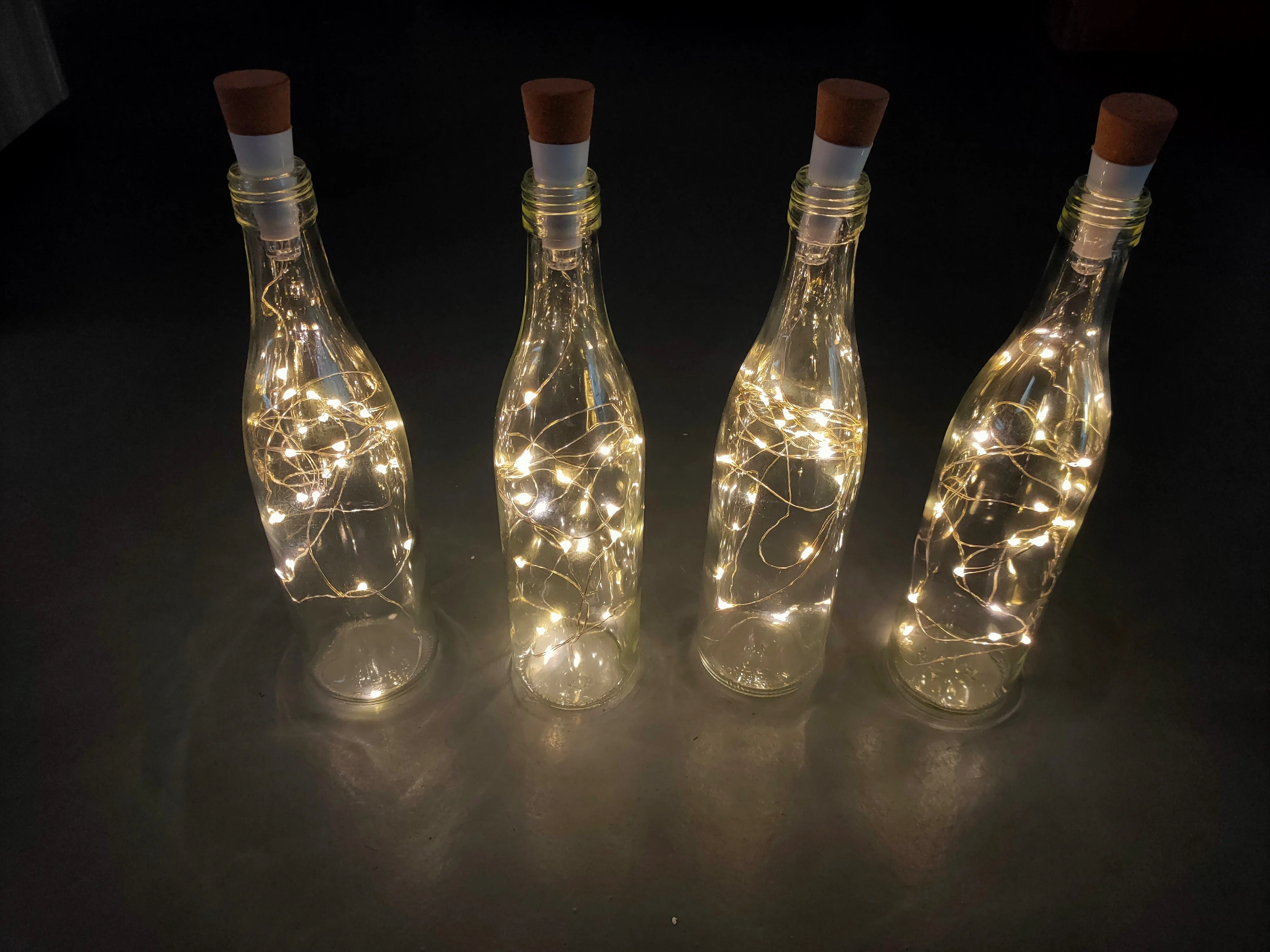 Bright 20PCS LED Wine Bottle Light with Cork USB LED String Bottle Lights Battery Cork for Party Wedding Christmas Halloween Bar Decor Warm White LED