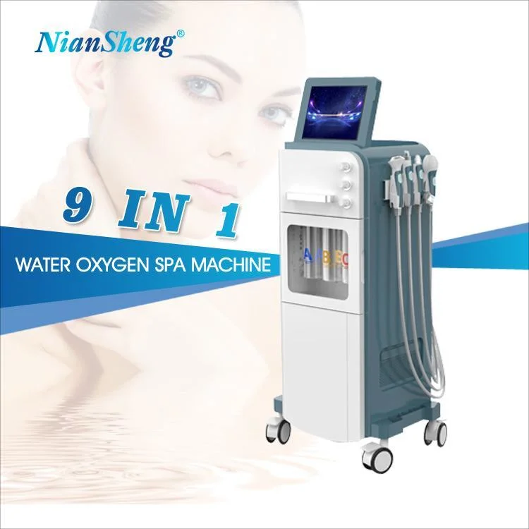 Hydrofacial Aqua Solution Dermabrasion Hydro Hidra Gesichts-Tipps 9 Zoll 1 Wasser Peeling Sauerstoff Gesundheit Hautpflege Jet Peel Maschine