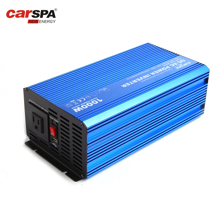 Venta caliente Inversor de energía solar de onda sinusoidal pura de 1000W 12V/24V/48V DC a AC 110/230V fuera de la red para RV, sistema solar doméstico.