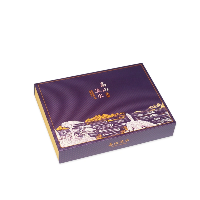 Four Colors Printed Luxury Tea Gift Packing Box with Gold Paper