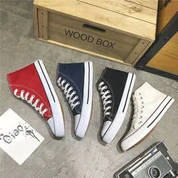 New High Top Canvas Shoes Men's and Women's Same Style Cloth Shoes Trend Board Shoes Korean Version of All Students Shoes