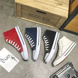 Nouvelles chaussures montantes en toile pour Homme et Femme, même style Chaussures en tissu Trend Board Shoes version coréenne de tous les élèves Chaussures