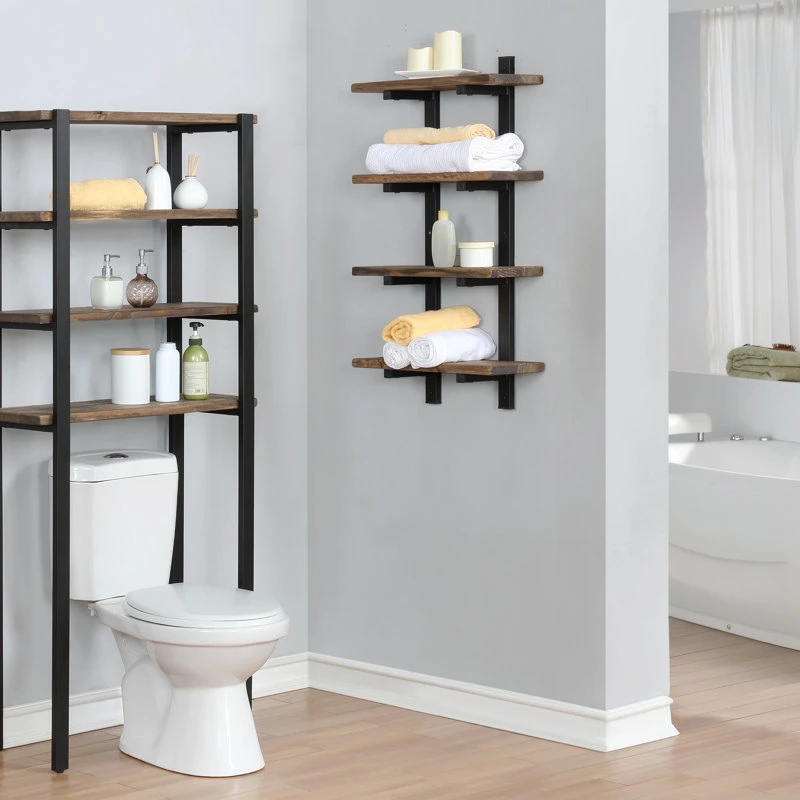 Home/Hotel Furniture Solid Wood Wall Mounted Bathroom Shelves