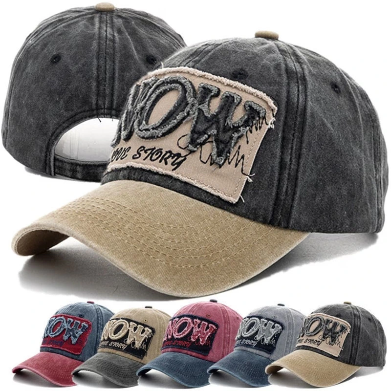 Casquette de baseball vintage en patch tissé pour hommes et femmes, ajustable, décontractée, idéale pour les activités en plein air, personnalisée, pour les sports.