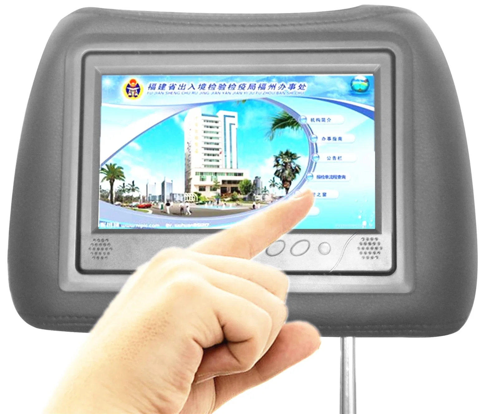 7 polegada de Táxi-de-cabeça publicidade LCD Monitor Placa Ad 9 polegada de Digital Signage Táxi Informação Backseat Publicidade