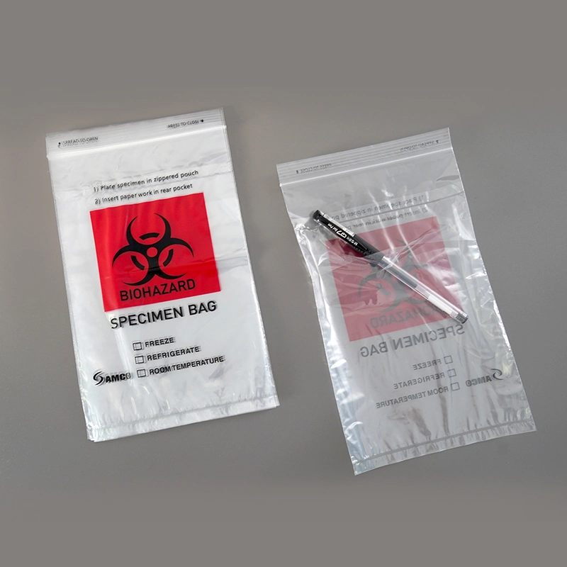 Umweltfreundliche PE Zip Lock Bag Bio Hazard Probe Probe Transporttasche