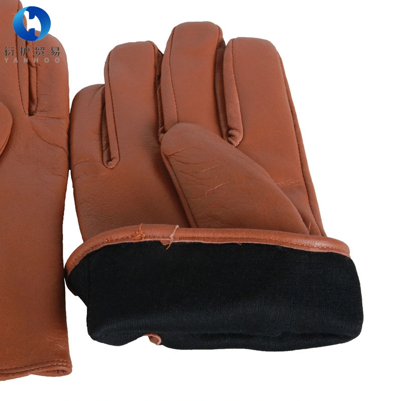 Premium Insulated Water Resistant Grain Goatskin Leather Gloves with Reinforced Palm