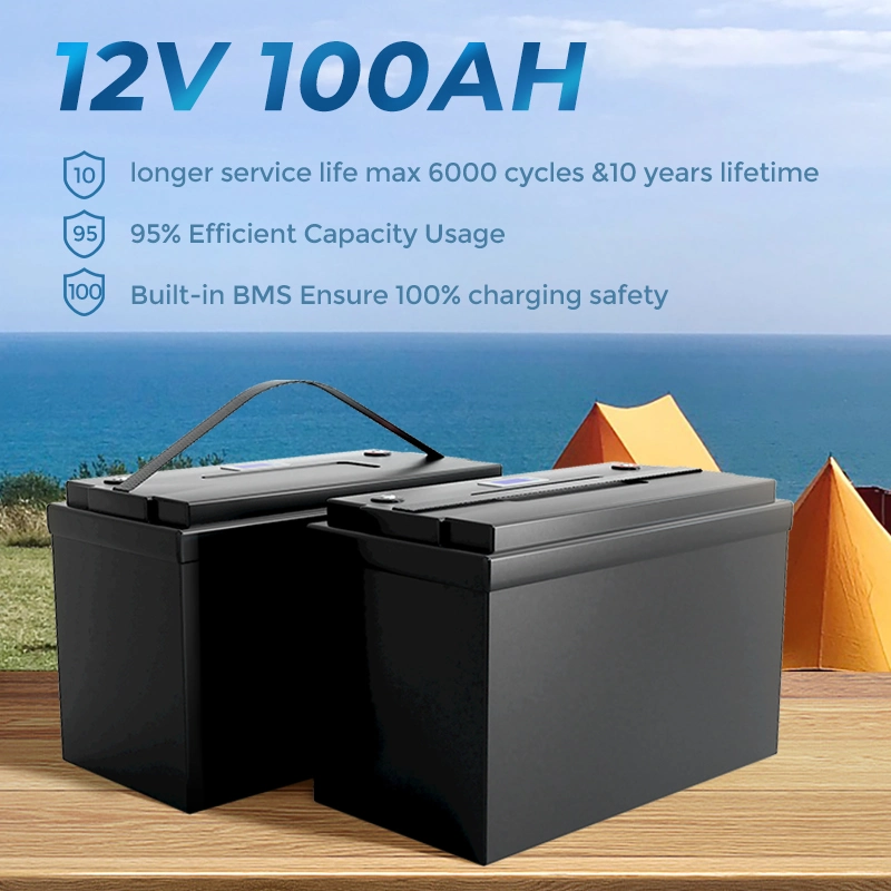 100ah 12V Portable Solar Panel Power Lithium Cell Battery Pack 48V 200ah for Solar Power Systems 12V 48V