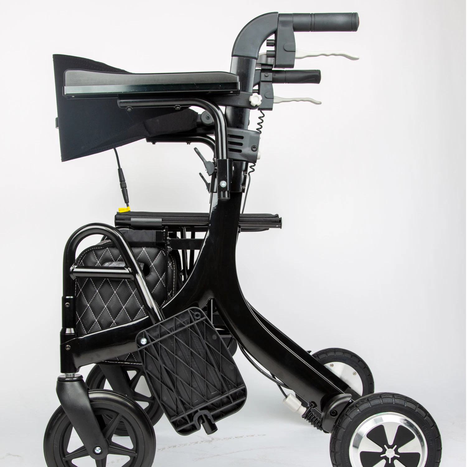 Easy Portable Fold 4 Wheel Rolling Motorized Upright Walkers for Seniors with Seat and Armrest