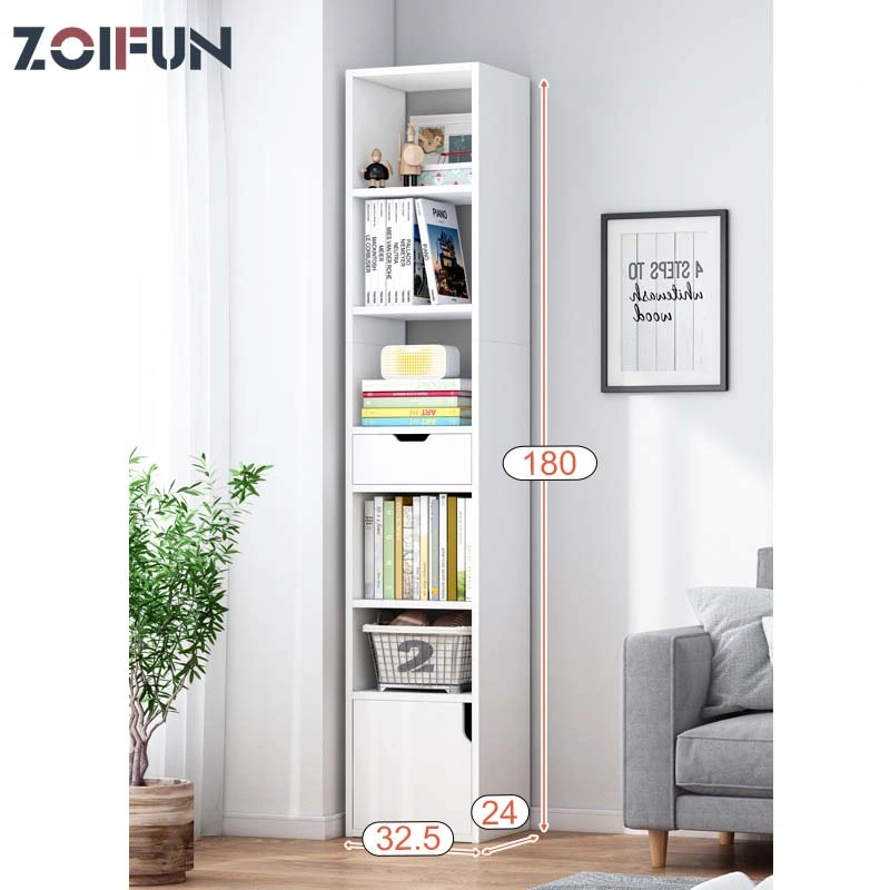 Book Shelf Modern Wooden Antique Corner Bookcase Home Office Furniture Bookcase Book Cabinet