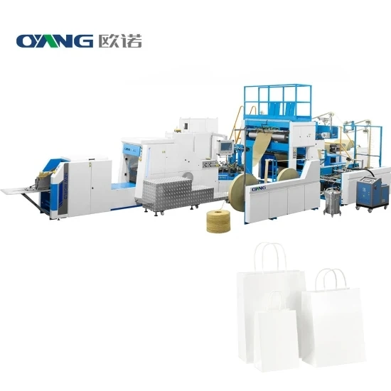 Logótipo personalizado reciclado impresso Embalagem barata papel de fundo quadrado automático Máquina de fabrico de sacos