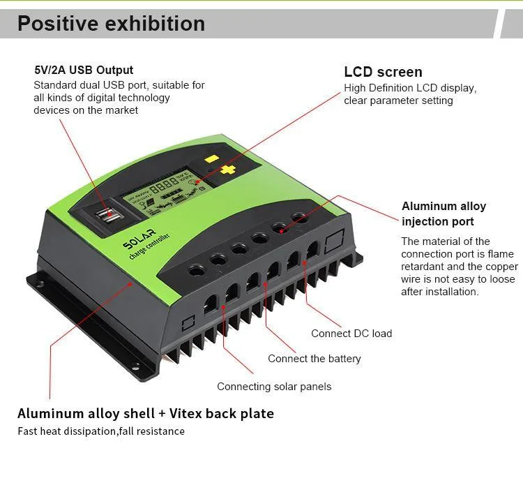 Dual USB DC 12V /24V 20A 30A 40A 50 60A PWM Solar Charger Controllers