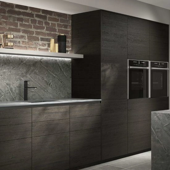 Modern Style Home Furniture American Standard Dark Melamine Kitchen Cabinet