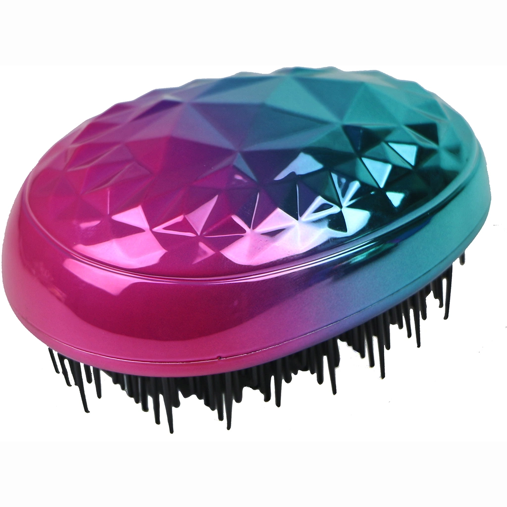 Rainbow Plating Egg Diamond Shape Plastic Hair Wet and Dryer Detangling Tangle Hair Brush Detangling Hair Combs