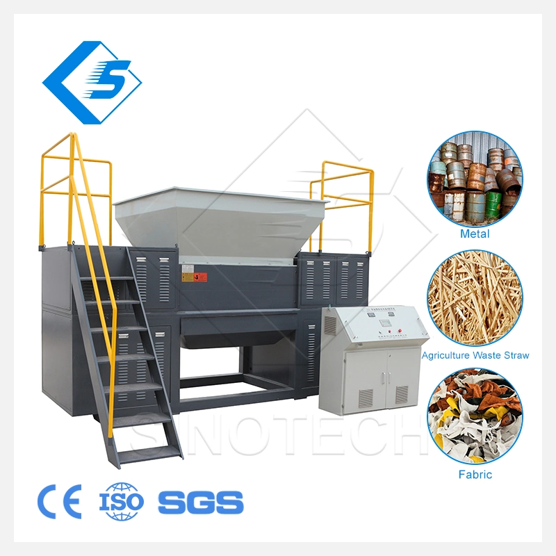 New Product Plastic Copper Wooden Rubber Crushing Soft Plastic Double Shafts Shredder Equipment Black Metal Open Top Recycling