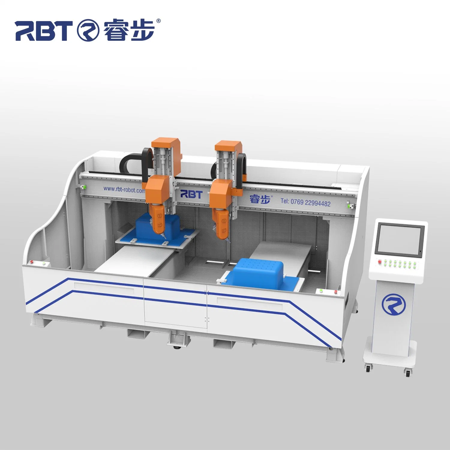 Станок для резки и бурения с ЧПУ с 6 осями RBT Twin Station Оборудование для резки багажа/суйткейса