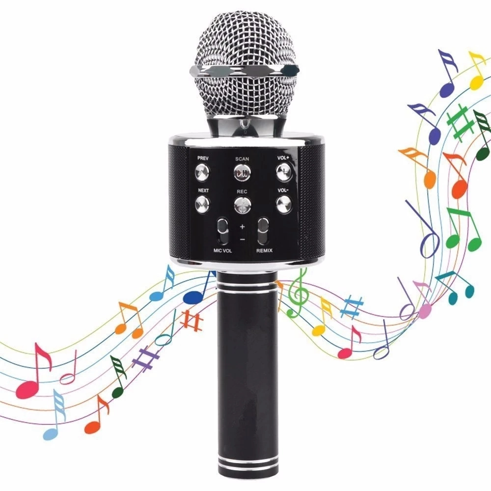 Ws858 Wireless Karaoke Microphone Professional Microfone Speaker Handheld Studio Microphone for Smartphone